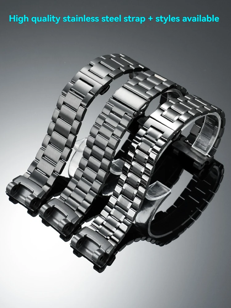 gr-b100 Modified Stainless steel watchband For Casio g-shock 5536 Black Knight GR-B100-1A metal watch strap GR B100 Men Bracelet