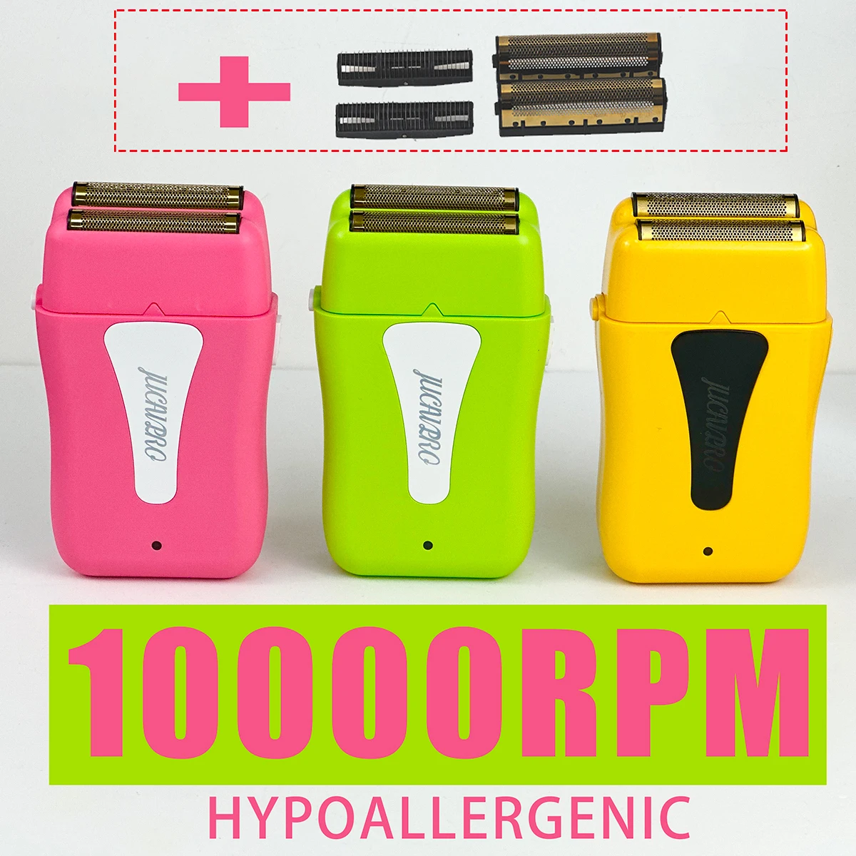

JC10000 Hypoallergenic Double Foil Men's Shaving Machine 10000RPM Oil Head Cordless Professional Electric Shaver Trimmer