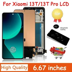 6.67 “amoled mi 13t Display ersetzen für xiaomi mi 13t pro lcd 2107113sg Display Touchscreen Digitalis ierer Baugruppe Reparatur bildschirm