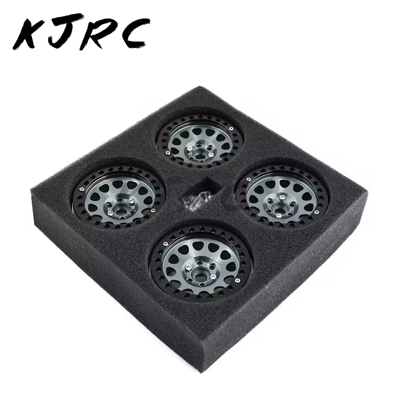 RC Car 2.2 Beadlock Wheel Rim 4Pcs CNC Aluminum Alloy for 1/10 RC Crawler Car Axial SCX10 90046 AXI03007 TRX4 VS4-10 Redcat Gen8