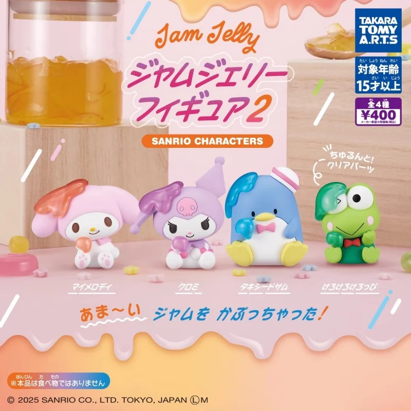 

TOMY Original 4Pcs Gashapon Sanrio Characters Jam Jelly2 Kuromi Toys For Kids Gift Collectible Model Ornaments