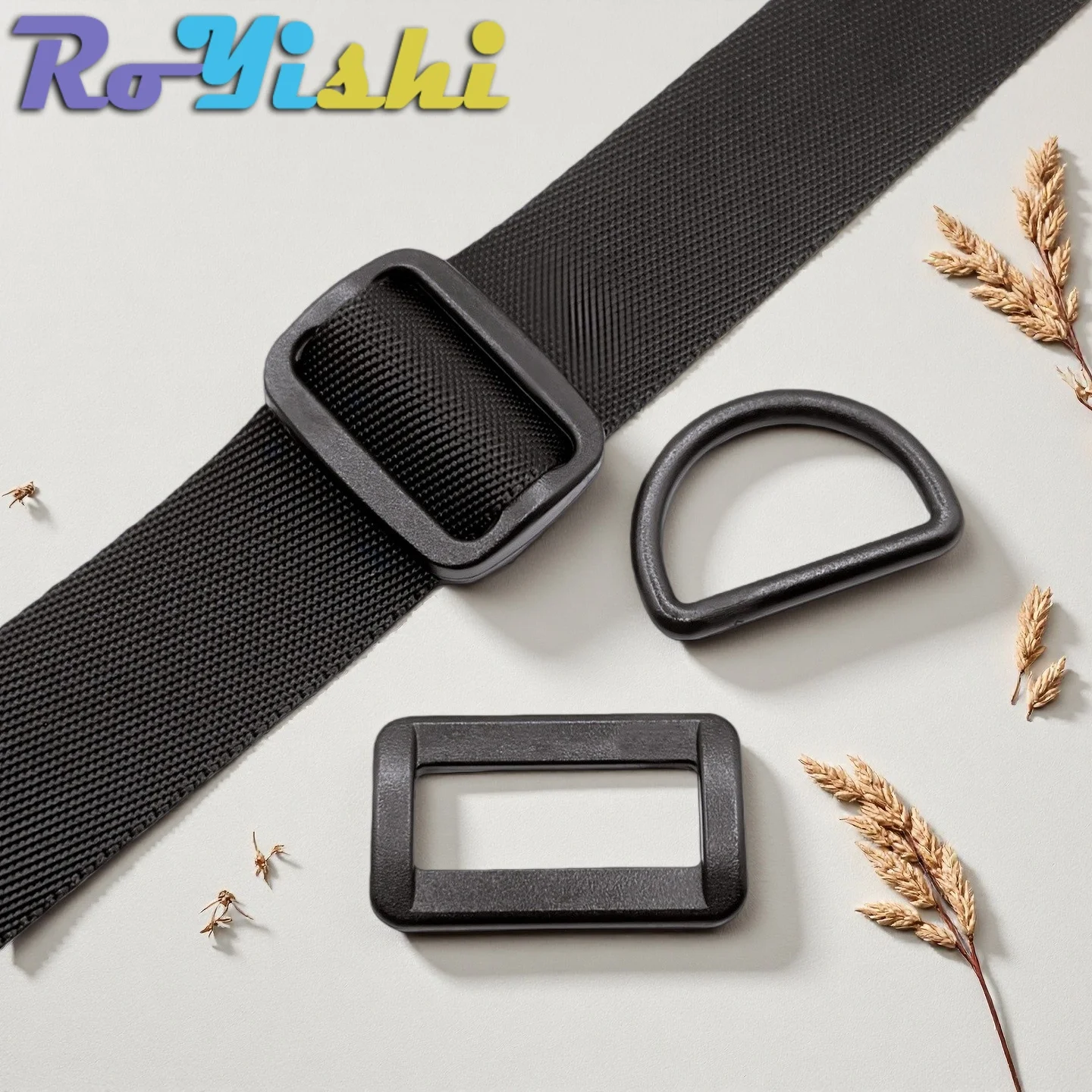 30 Pcs/Pack 15-38mm Plastic Backpack Buckle Suit, Slide Buckles, Rectangle Ring, D-Rings, for Handbag Belt Pet Collar Sewing
