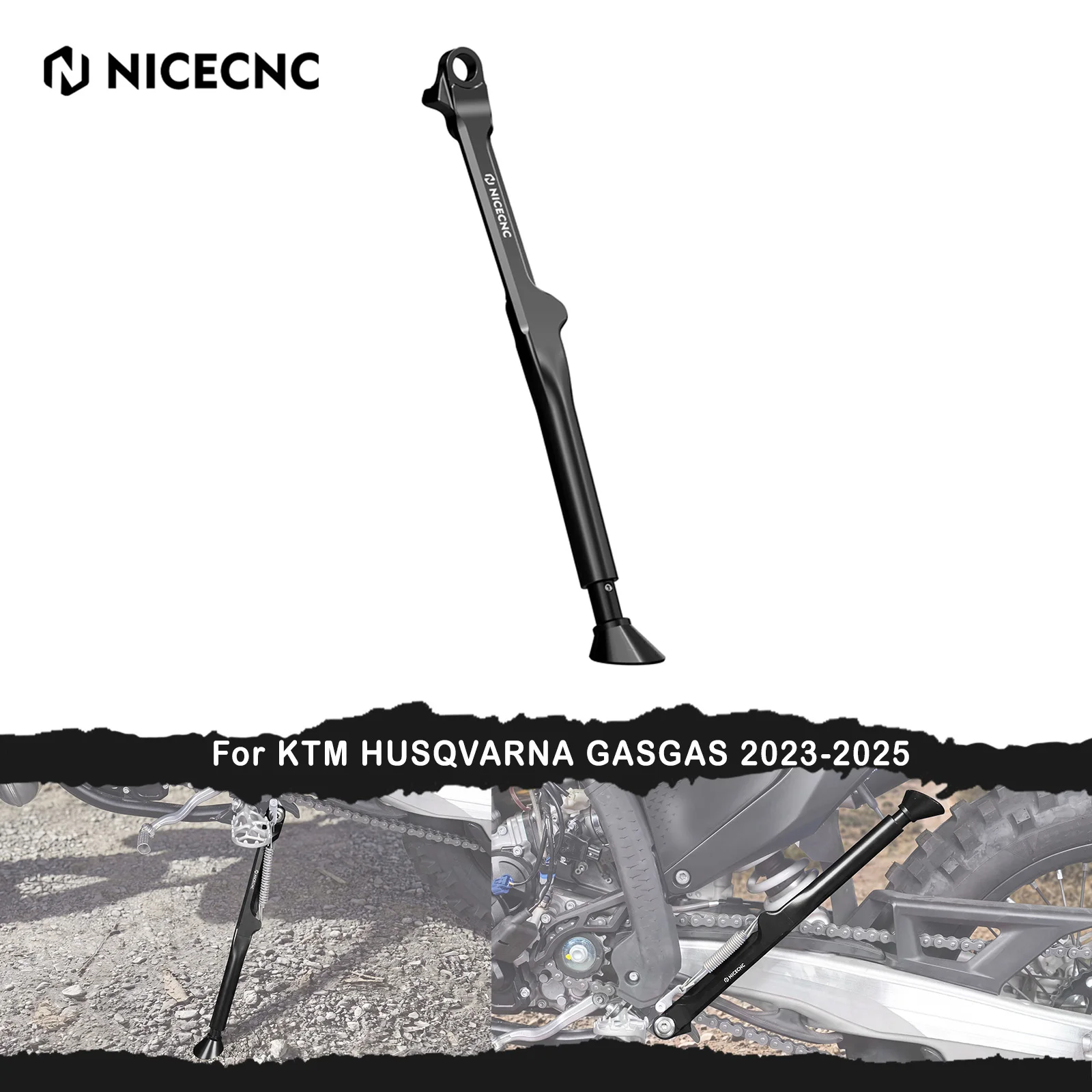 NICECNC For Husqvarna TE 300 TE 250 FE 350 FE 450 2024-2027 Adjustable Kickstand Sidestand For KTM EXC 300 EXC-F350 GasGas EC300
