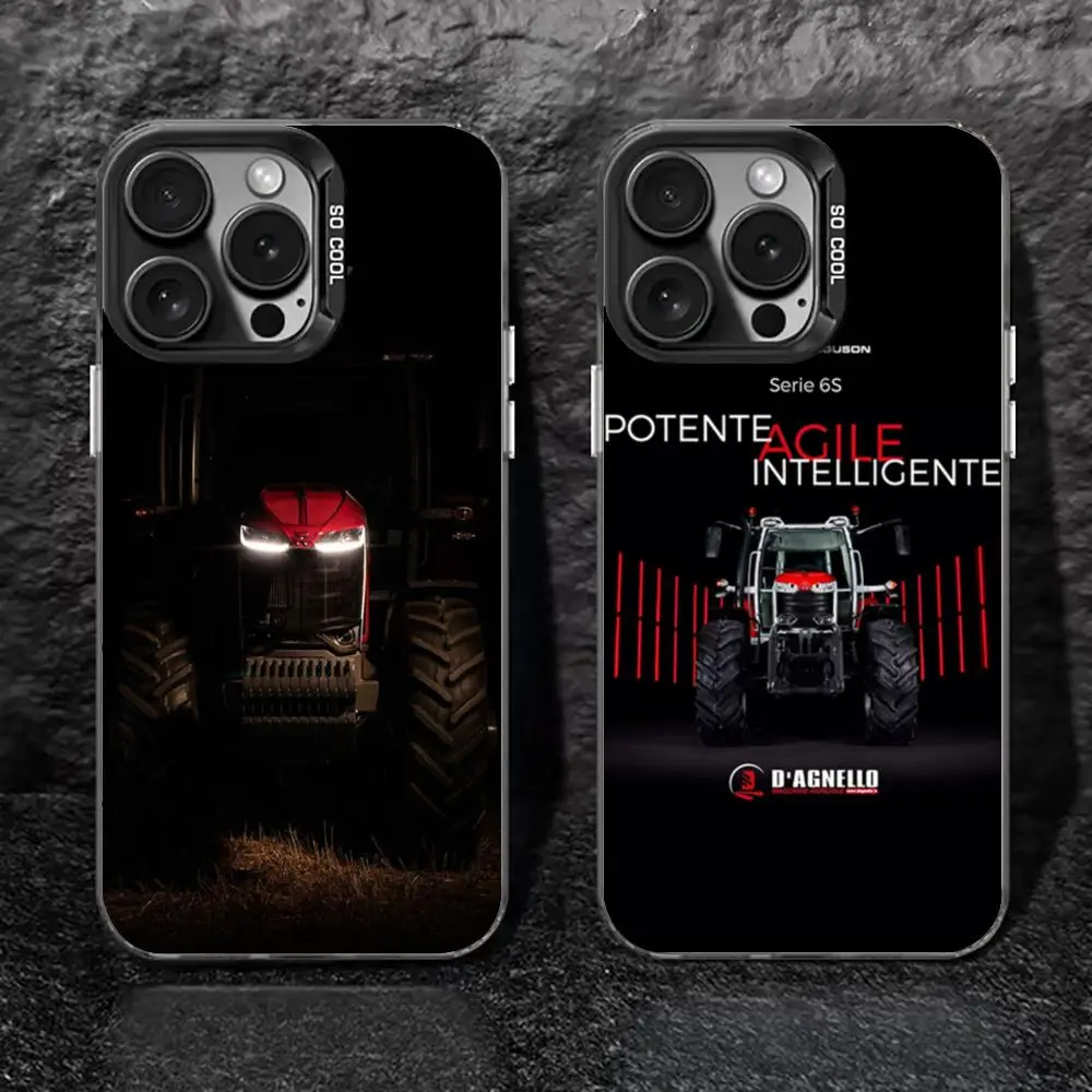 Red-Massey Ferguson tractor Phone Case black IMD Colorful Phone CaseSilver Suitable for iPhone 16 15 14 13 12 11 XS Pro Max