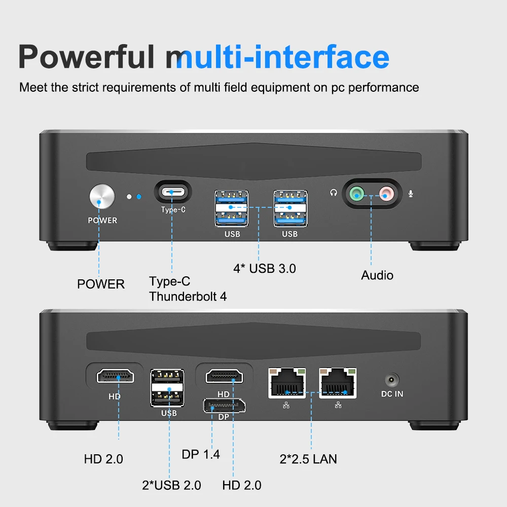 V600 i5-1340P/i7-1360P Mini PC Windows 11 Pro WiFi 6 BT5.2 Dual LAN 2.5G Thunderbolt 4 Type C Desktop MINI PC Gamer Computer