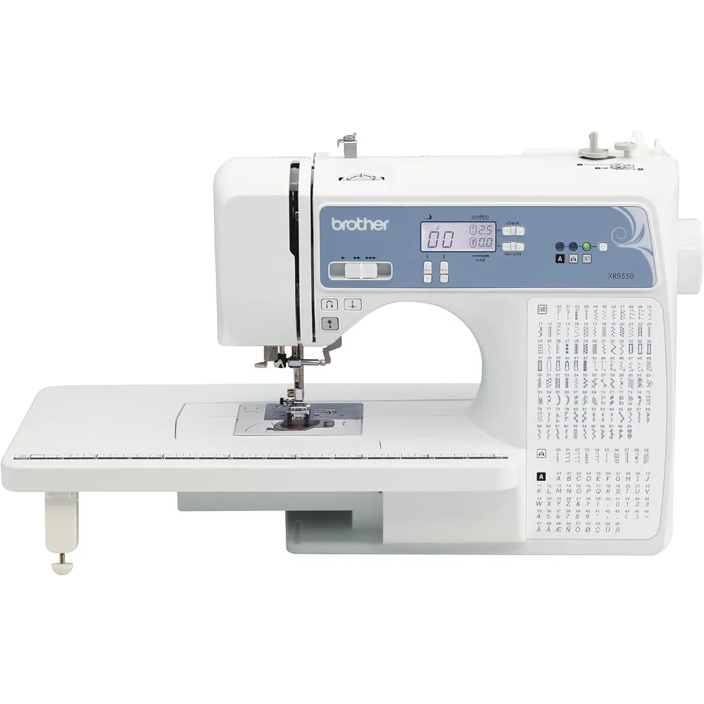 Näh-und Quilt maschine, computer gesteuert, 165 eingebaute Stiche, LCD-Display, breiter Tisch, 8 mitgelieferte Nähfüße, weiß