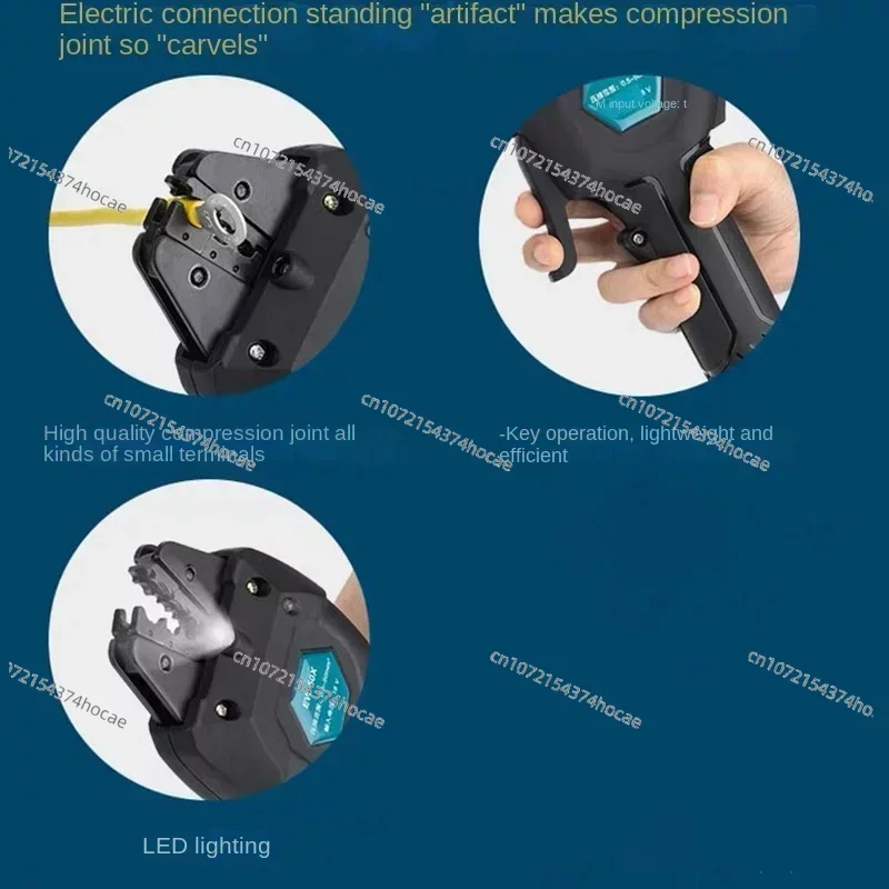 Imagem -03 - Ferramenta de Crimpagem Elétrica Portátil Recarregável Terminal Pré-isolado tipo de Tubo Bare Terminal Crimping Tool 18v 16kn