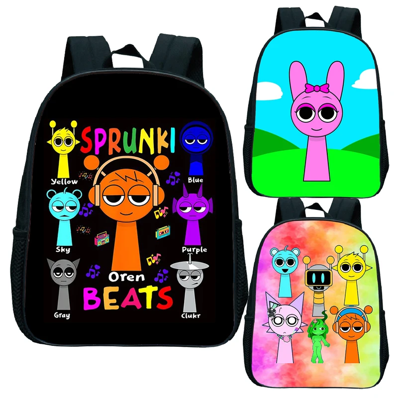 Sprunki crianças mochila do jardim de infância incredibox criança meninos meninas dos desenhos animados mochila infantil crianças mini bagpacks