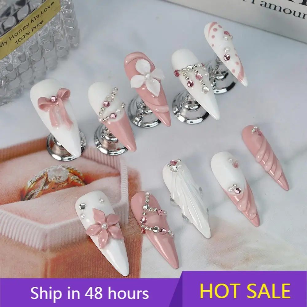 

YTYIN High Quality Gradient French Long Tip Nail Model New Wear-on Style for Fingers Inspired by INS