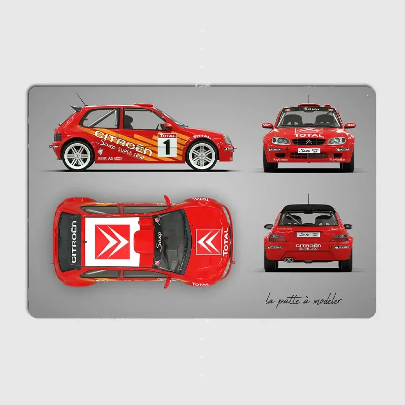 Citroen Saxo Kit Rally Racing Classic Car Sign Retro Posters Metal Sign Poster Bar Pub Bedroom Wall Home Decor Room Decoration view 2