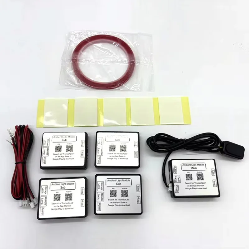 2026  Universal Car Interior Door Ambient Light APP Control Multiple Chaser LED Colors Acrylic ABS+LED Material 12V 12W