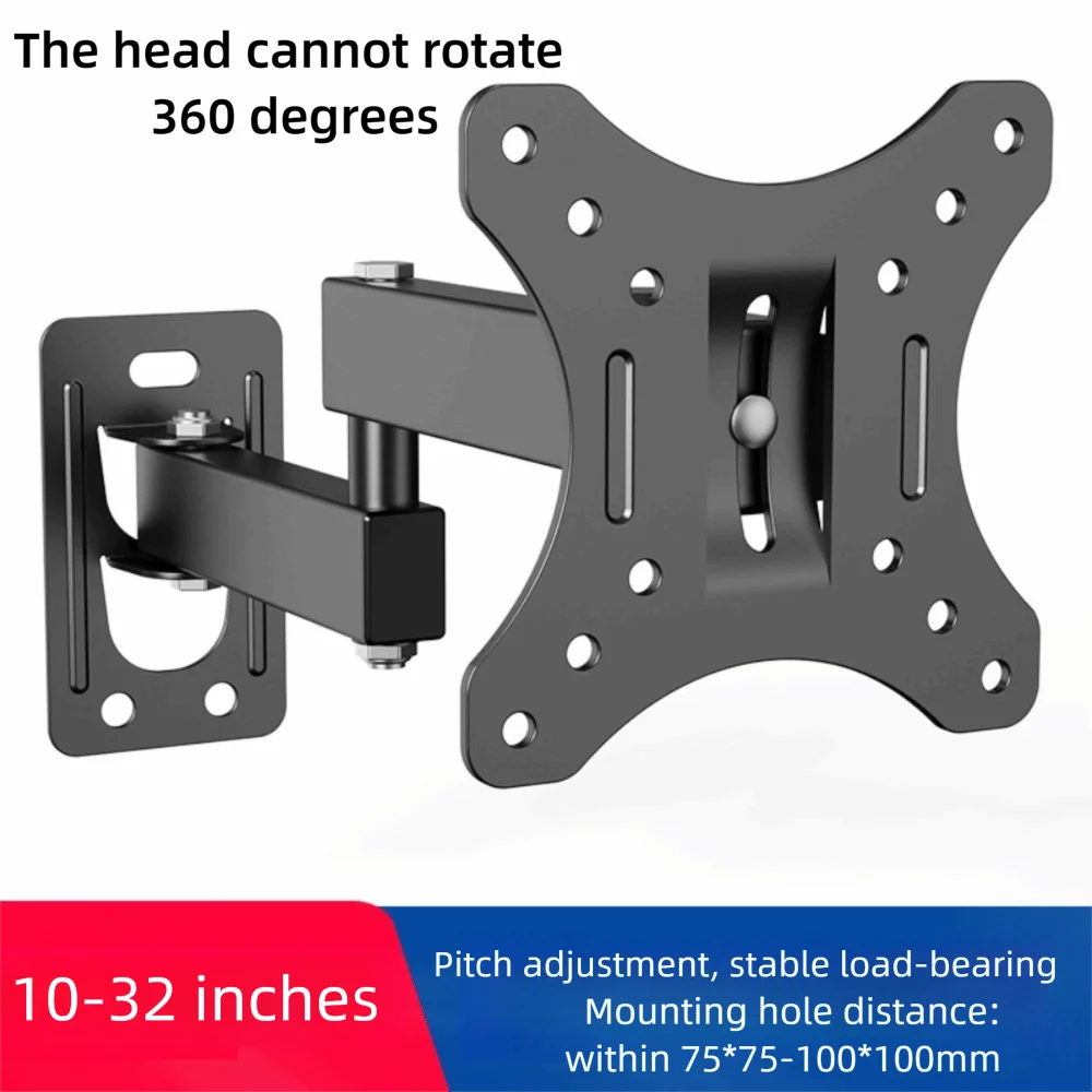 Universal Wall Mount Computer Bracket 10-37in Extendable LCD Monitor Bracket Rotatable Sturdy TV Holder Versatile Home Office