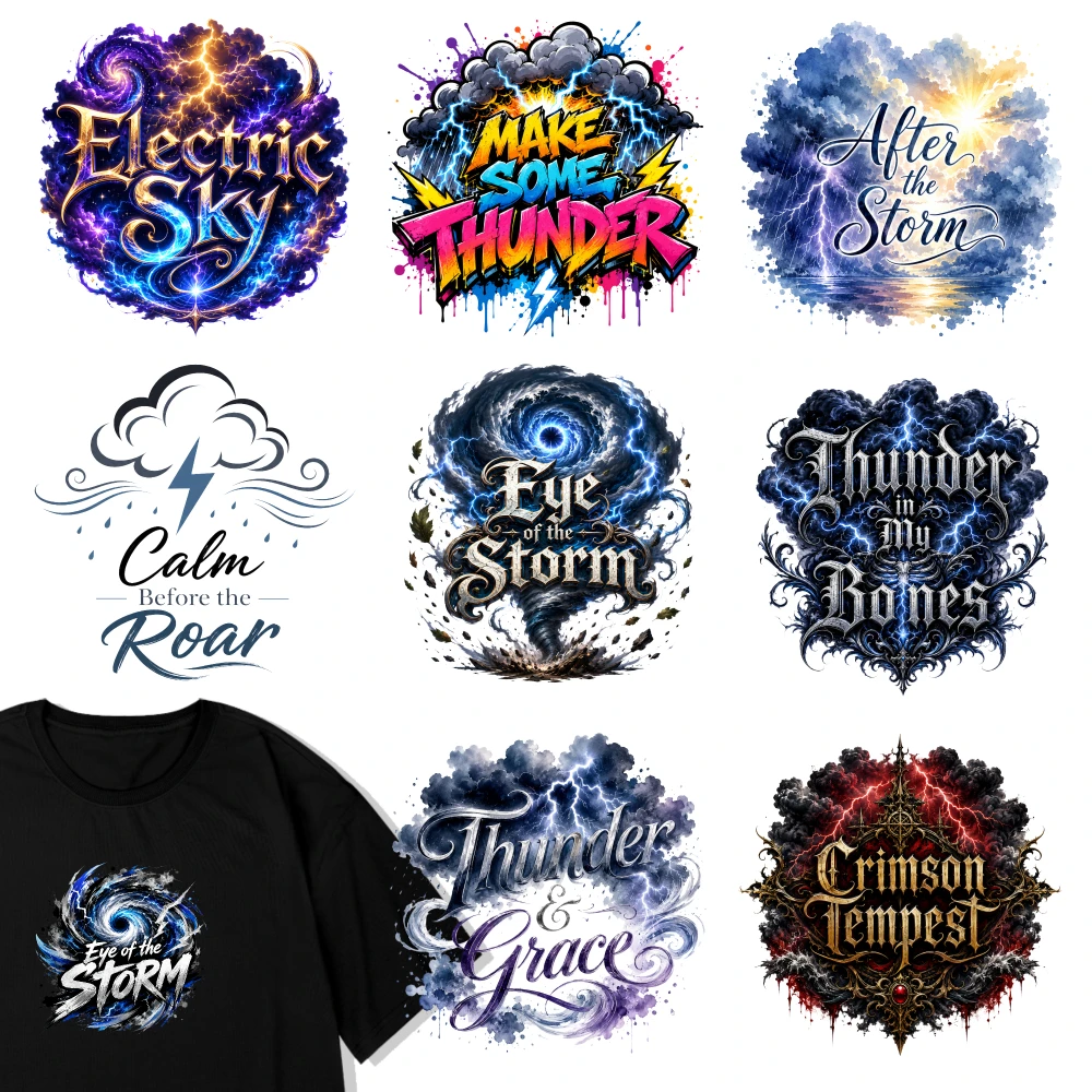 9 Pcs Electric Sky Make Some Thunder After The Storm Calm Before Roar Eye Of Storm Thunder In Bones Eye Of Storm