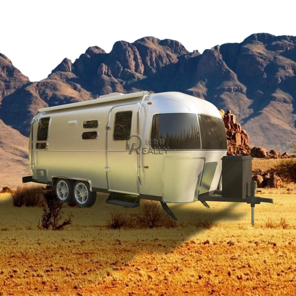 Camión de Catering de acero inoxidable CE, remolque móvil personalizado de comida Airstream para Pizza, barbacoa, hamburguesa