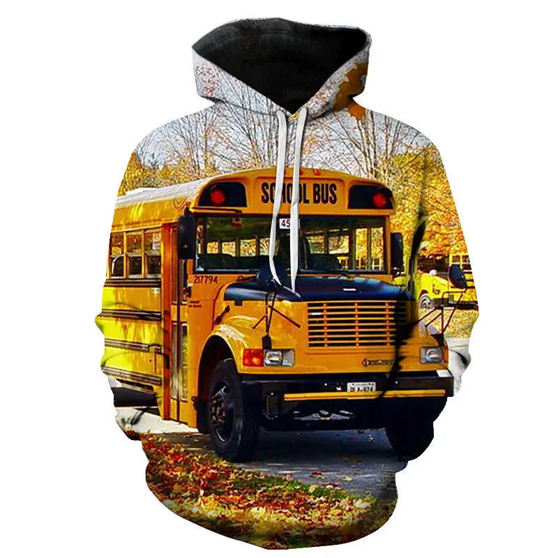 New 3D Printing School Bus Tractor Fashion Men Women Tracksuits Crewneck  Hoodies Plus Size S-7XL Harajuku Four Seasons Casual