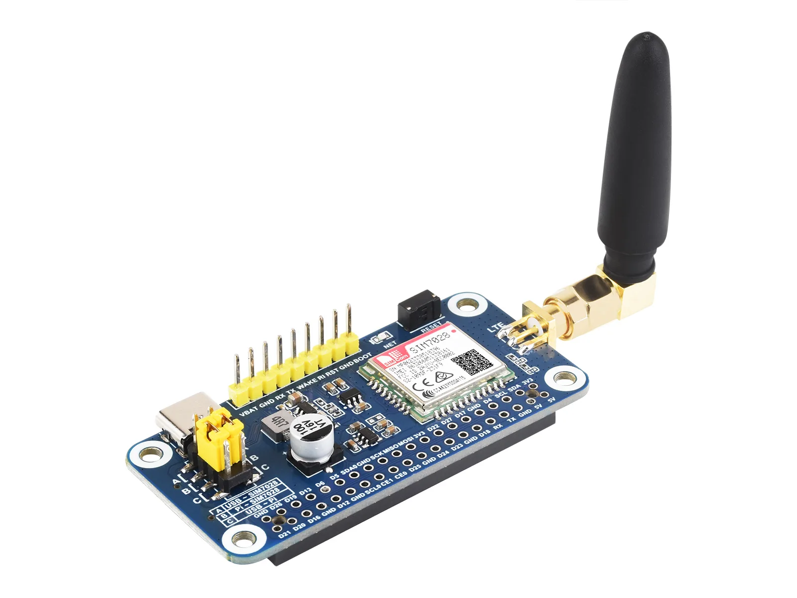 NB-IoT Expansion Board SIM7028 Module Support global band NB-IoT communication 40PIN GPIO interface with GSM antenna