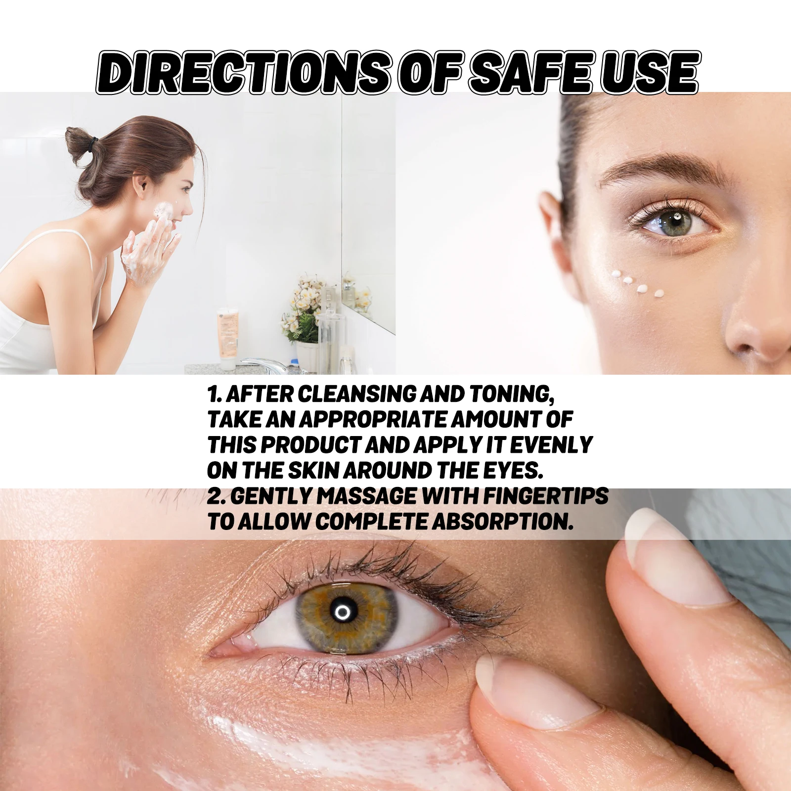 Crème raffermissante pour les yeux, traitement hydratant autour de la zone des yeux pour réduire l'apparence des ridules et des cernes