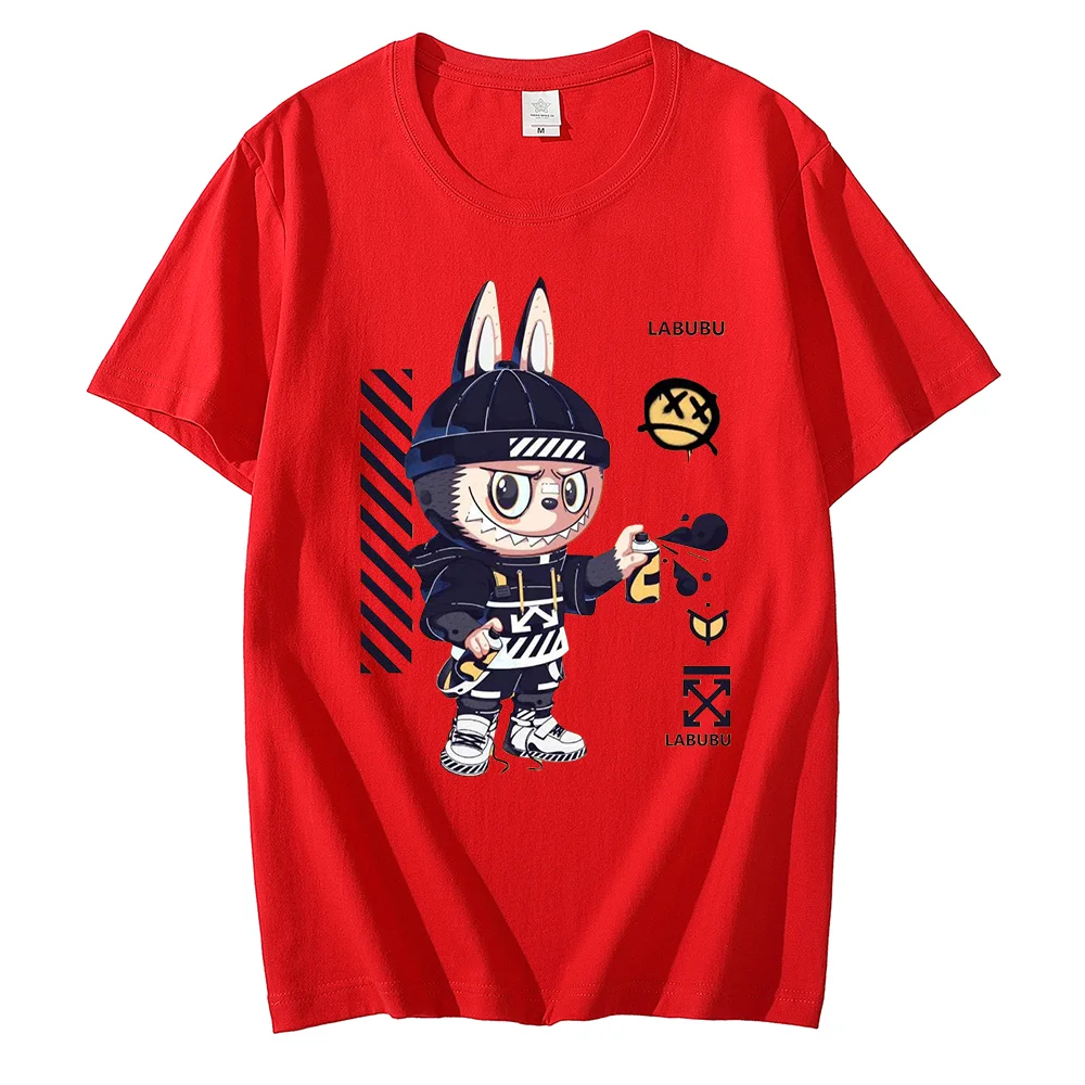 Anime LABUBU Print T Shirt MOLLY Couple student street sports casual T-shirt