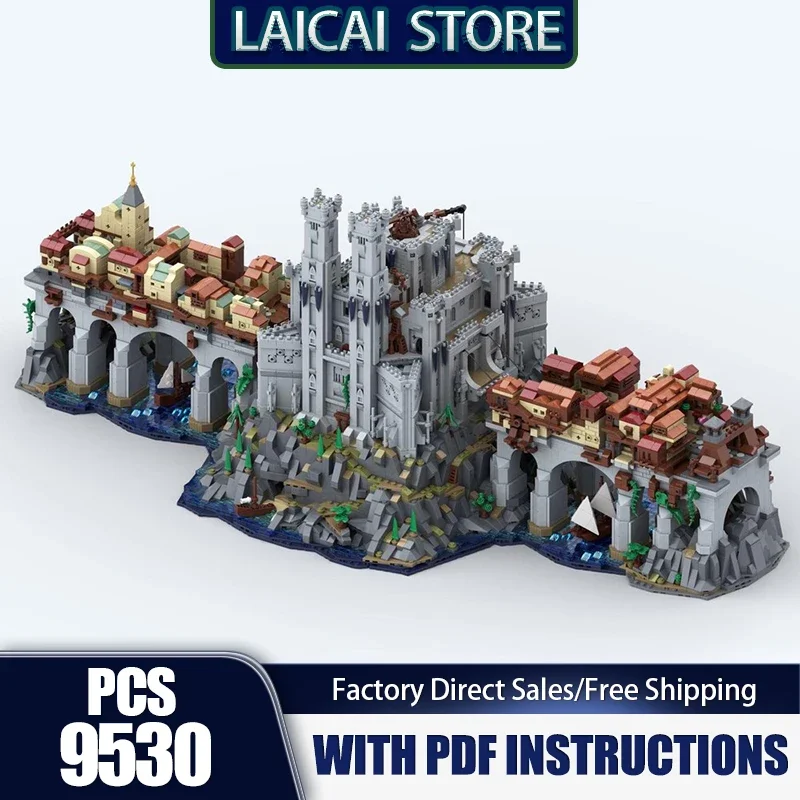 

Средневековая модель замка Moc, строительные кирпичи, игра в замковые ворота, модель, технология, модульные блоки, набор «сделай сам», сборка, игры, подарки