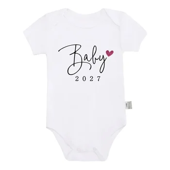 Nouveaux Bodys Bébé Été 2027 pour Garçons et Filles, Combinaisons et Grenouillères pour Révélation de Grossesse, Vêtements Adorables pour Bébés à venir 6