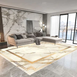 European Luxury Large Area Rug Living Room Marble Abstract Carpet Washable Bedroom Decoration Cloakroom Mats Non-slip Lounge Rug