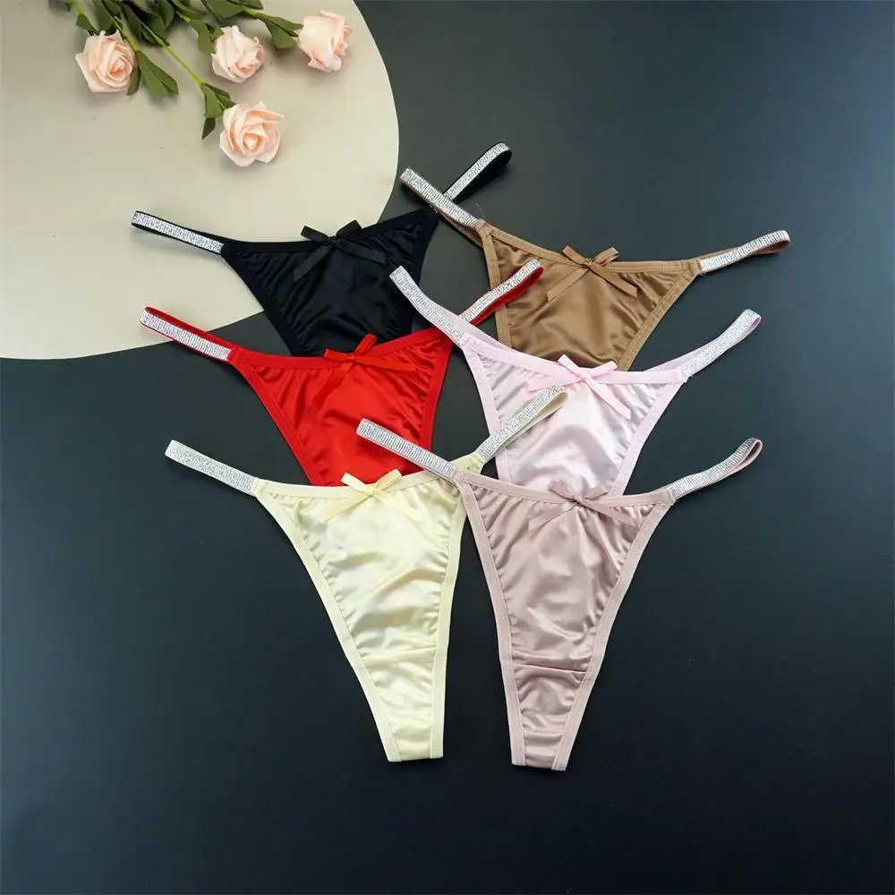 3PCS Women Sexy Thong Full Body Thing Low-rise Exquisite Shiny Silver  Ribbon Panties Comfortable and Sweet Lingerie - AliExpress 200574005