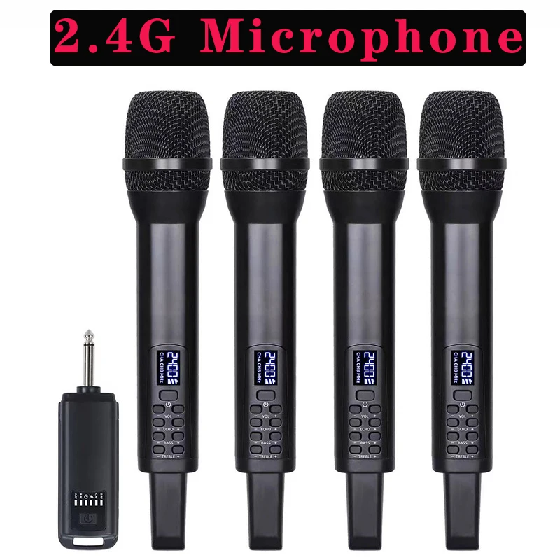 2.4G Wireless Handheld Dynamic Karaoke Microphone Bluetooth Receiver Performing Professional Home Reverb High and Low Bass Micr