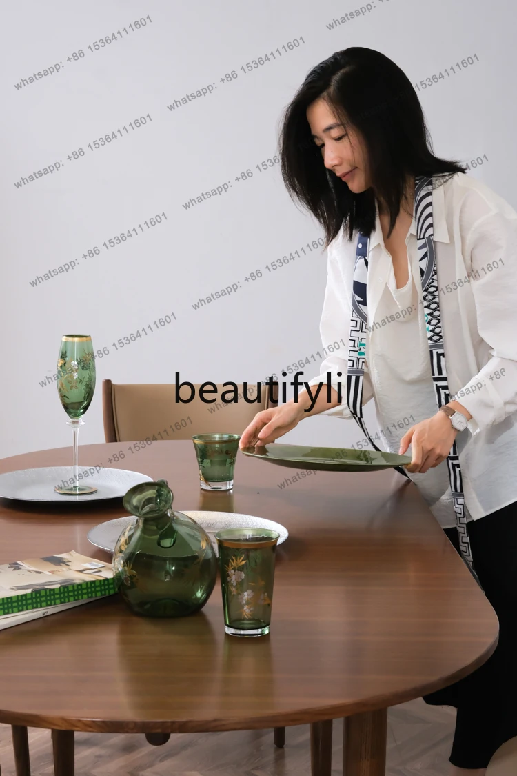 Ash wood dining table/work table integrated multi-person living room dining room, new Chinese dining table
