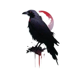 Red Moon Crow Waterproof Temporary Tattoos Men Flash Tattoo Stickers  Henna Tatoo Body Art Fake Tattoo Sleeves