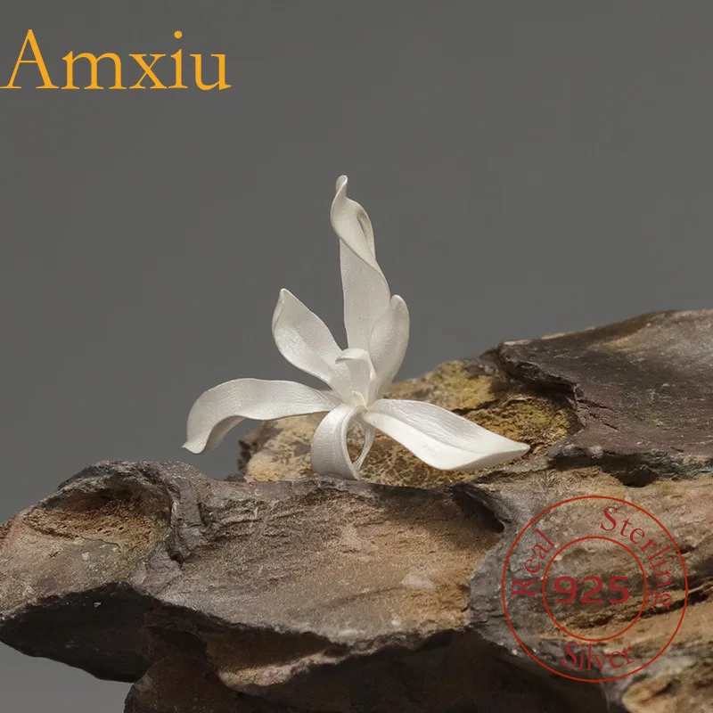 

Amxiu Sterling Silver 925 Original Empty Valley New Chinese Style High Cleanliness Elegant Orchid Flower Pendant Niche Design