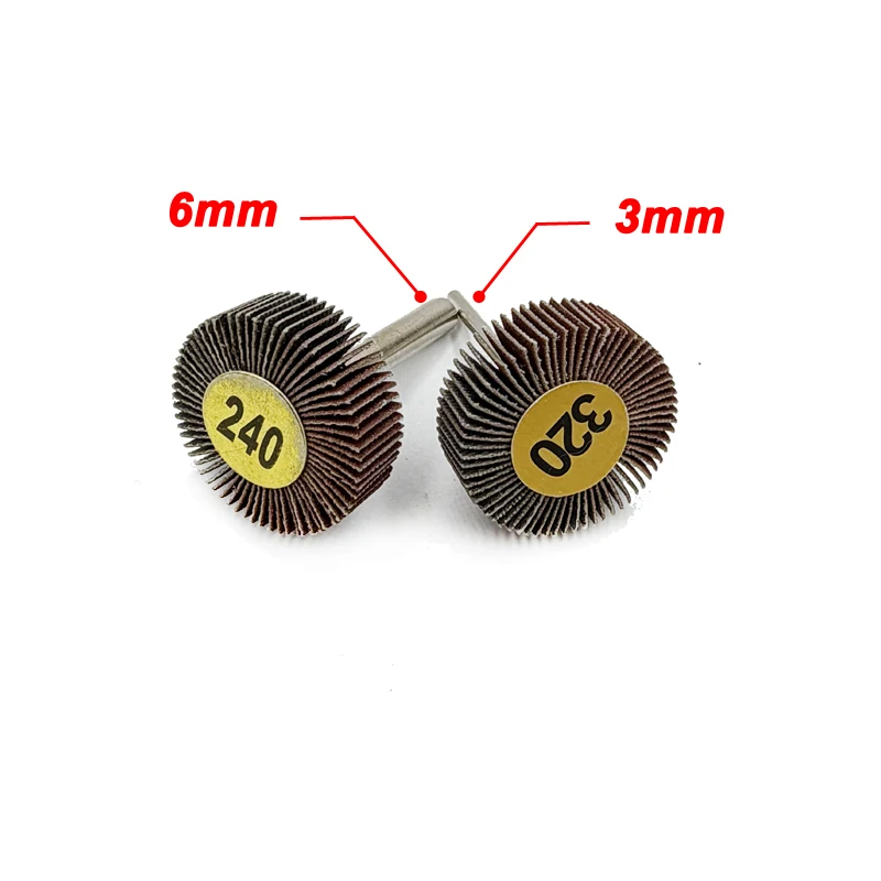 Schleiflamellenrad-Set, Schleifwerkzeuge mit 3/6mm 1/8“ Schaft, Schleifradkopf, Rotationswerkzeuge für Schleifpapier und Rostentfernung - 30x10mm – Detail 10