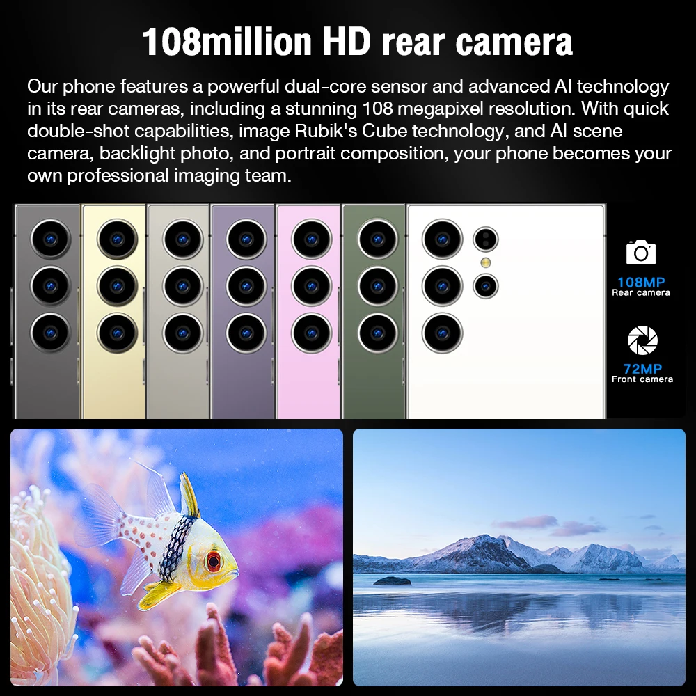 حافظة الهاتف الجديدة تستخدم لبطارية 2026 HOT S24 UItra 7.3HD الإصدار العالمي ببطاقة مزدوجة ذكية أصلية بقدرة 8000 مللي أمبير في الساعة