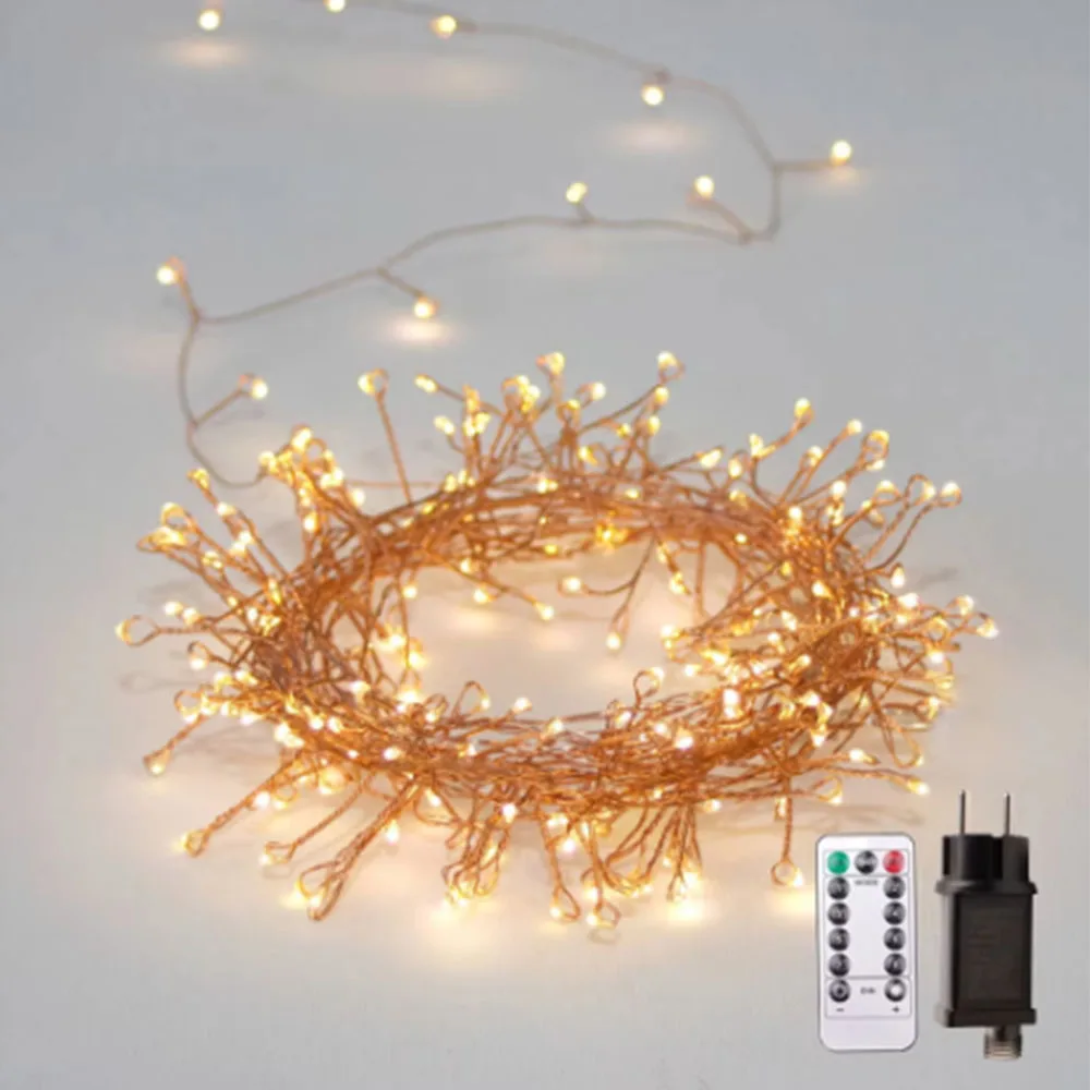 500 LED Fairy Lights Cluster Lights Plug In Waterproof Christmas Lamp With Remote Firecracker Lights For Garlands Wedding Tree