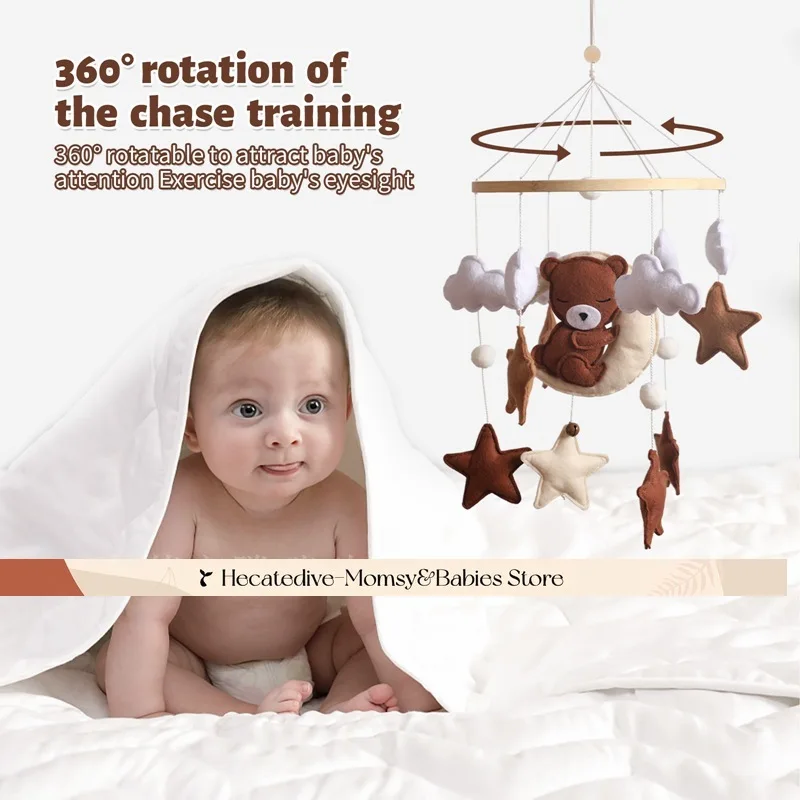 【Must Have】 Sonagli e cellulari per bambini, orsetto sonnolento, giocattoli educativi, set per neonati, mini decorazioni, 0-12 mesi, giocattoli unici, cose per bambini