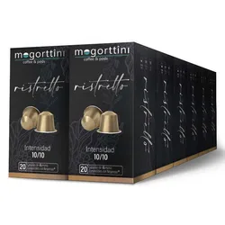 Ristretto 12 cajas  Mogorttini. 240 Cápsulas de aluminio compatibles con Nespresso 8436583660584 Raíz Inicio NESPRESSO MOGRISX12