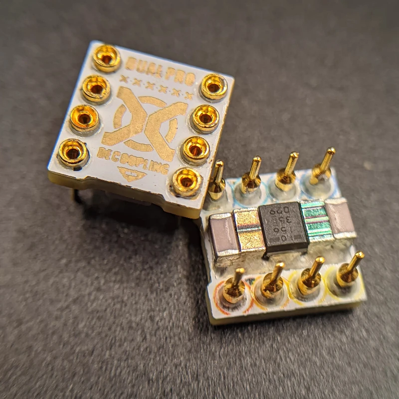 Double op amp upgrade holder, local gold retail version, decoupling op amp holder, hifi op amp bottom holder, gold plated