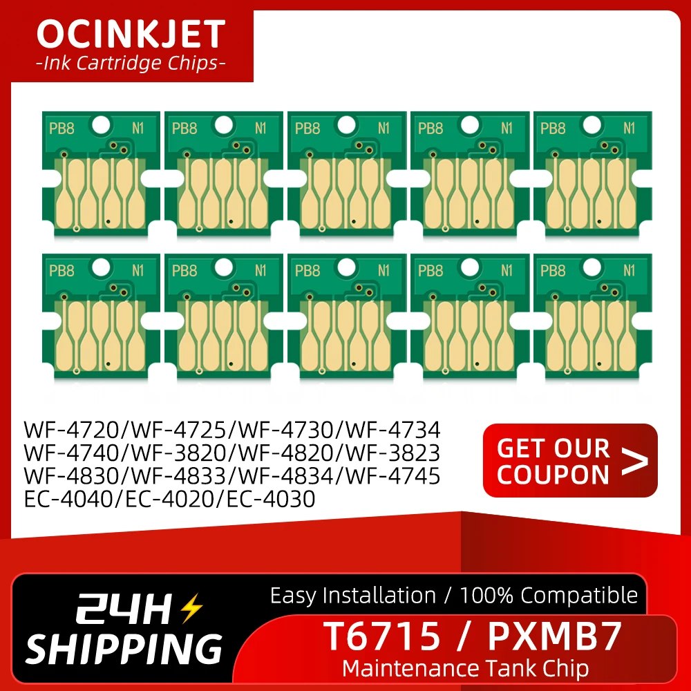 T671500 T6715 Maintenance Tank Chip For WF-4720 WF-4725 WF-4730 WF-4734 WF-4740 WF-3820 WF-4820 WF-3823 WF-4830 WF-4833 WF-4745