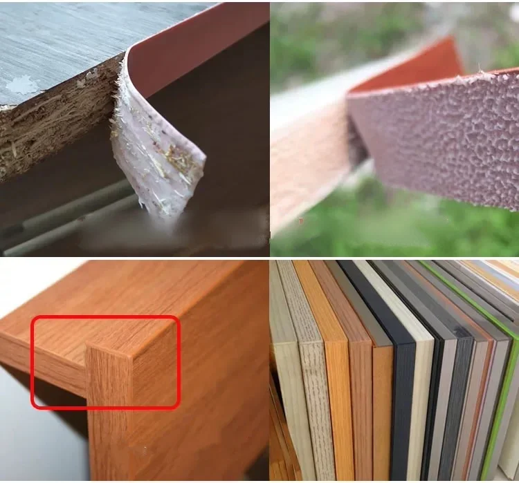 10M Self adhesive Furniture Wood Veneer Decorative Edge Banding PVC for Cabinet Furniture Office Table Wood Surface Edging