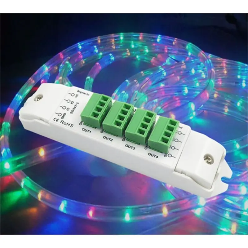 SPI Signal Amplifier/4CH Dual Wire For Ws2811 For Ws2812 For Ws2815 Sk6813 1934 5V-24V 12V 10A IC Pixel Led Strips Light