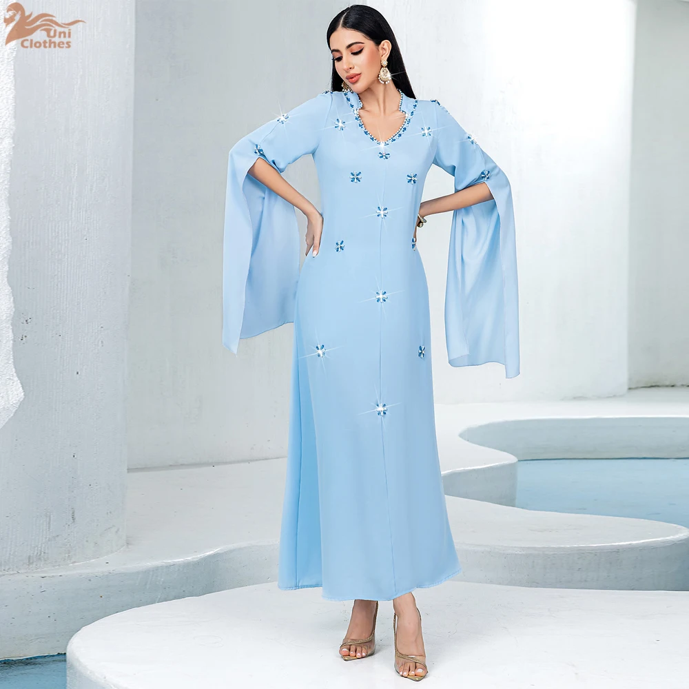 

Ramadan Diamonds Luxury Dubai Abaya Turkey Kaftan Women Muslim Maxi Dress Eid Djellaba Caftan Marocain Femme Musulmane Jalabiya