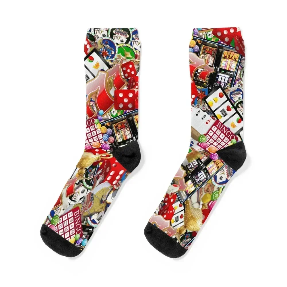 

Gamblers Delight - Las Vegas Icons Socks Toe sports cotton floor Women's Socks Men's
