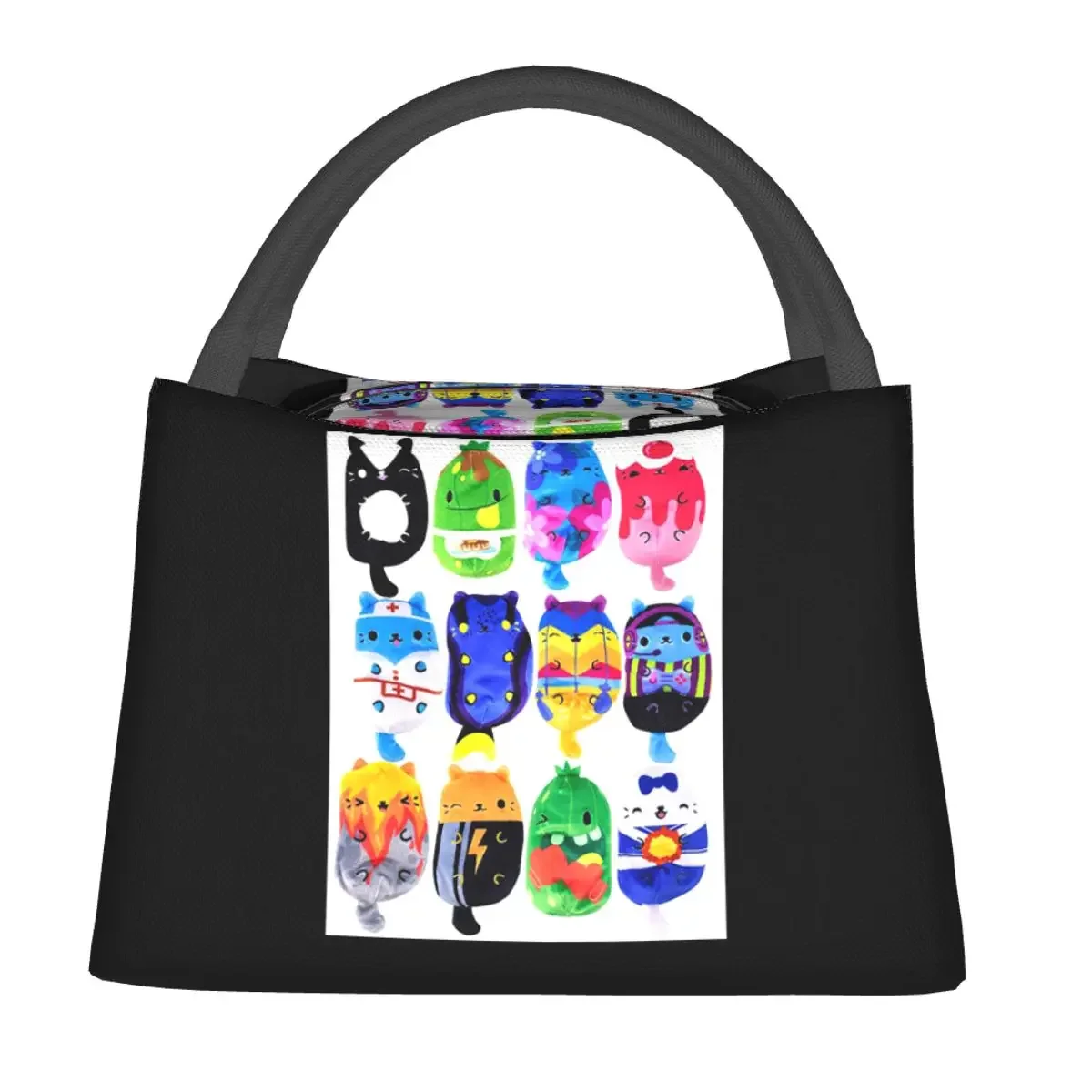 Cats Vs Pickles Bolsa misteriosa de felpa, estilos surtidos Bolsas de almuerzo Caja Bento aislada Bolsa reutilizable Bolsas de picnic Bolsa térmica más fresca