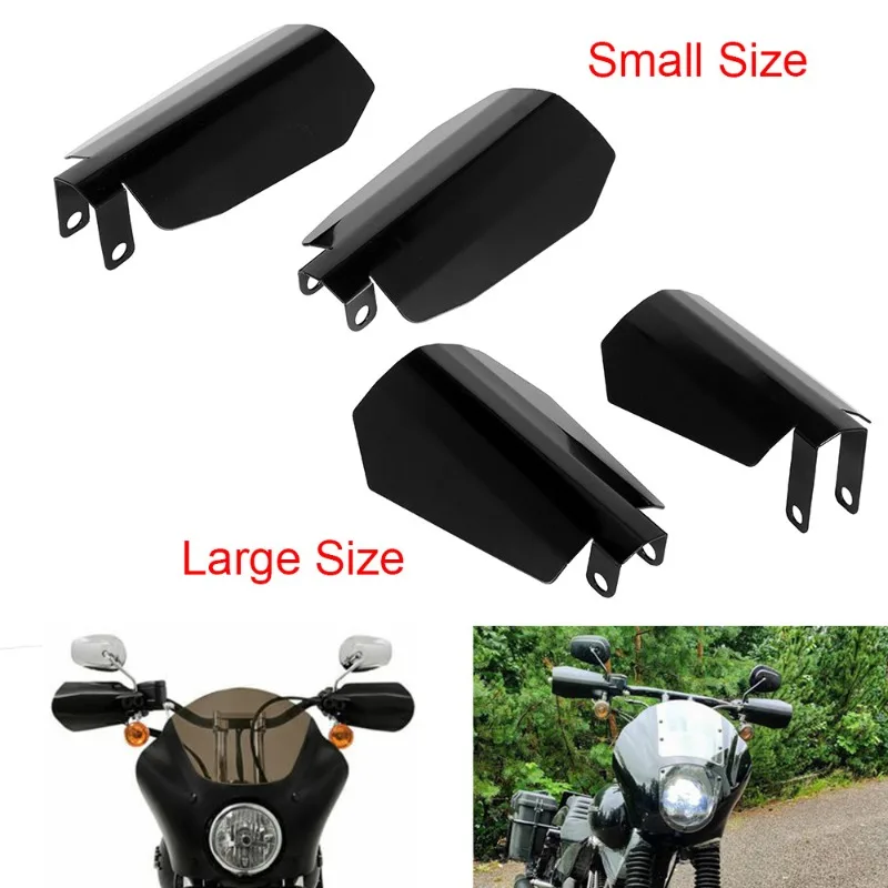 2PCS Motorcycle Shade Hand Guard Left Right Handguard Protector Cover Gloss Black for Harley Dyna Sportster XL1200 883 Baggers