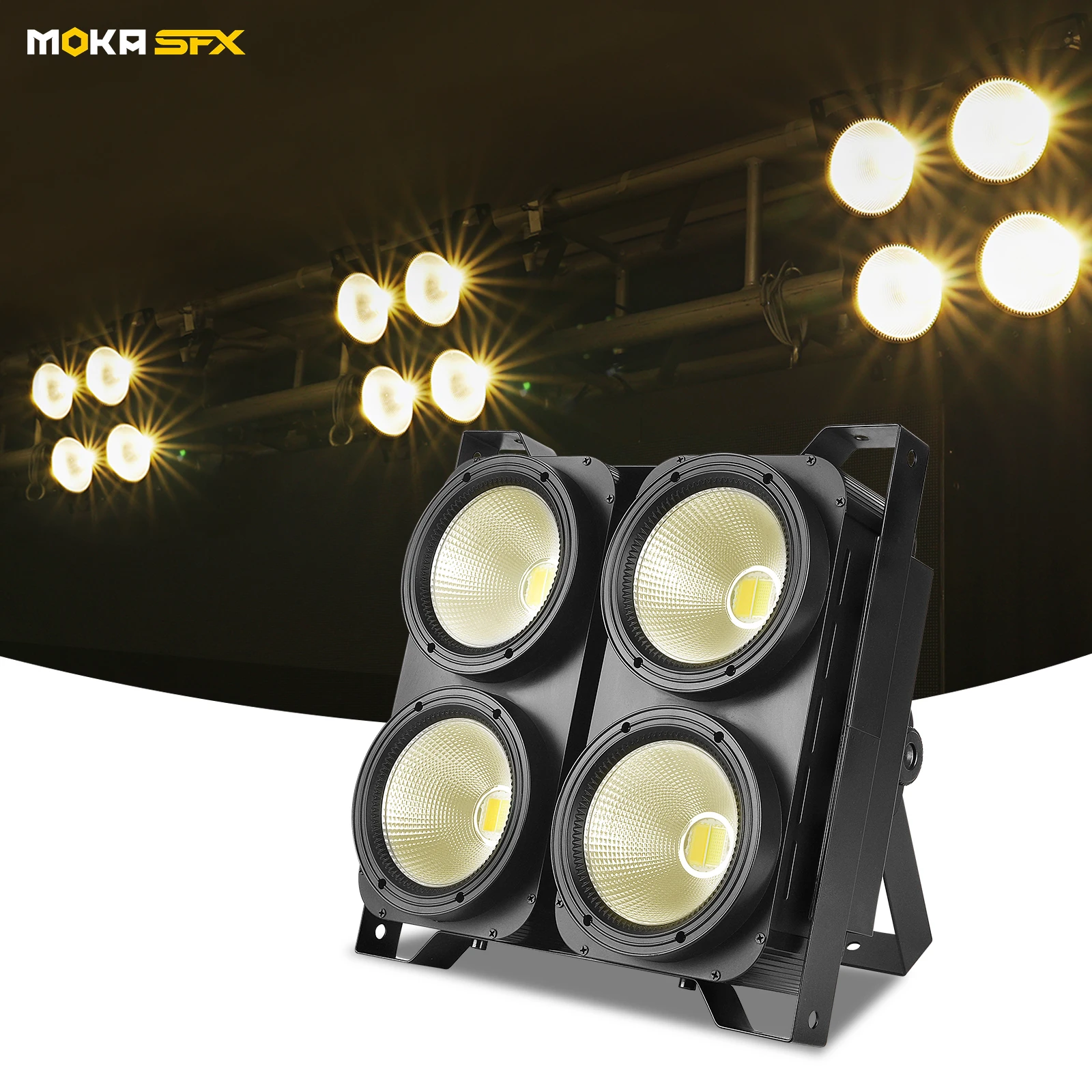 

MOKA SFX 4 Eyes 100w Audience Blinder Led COB Par Light Combination Stage LED Light Cold Warm White 2IN1 DMX Par Light