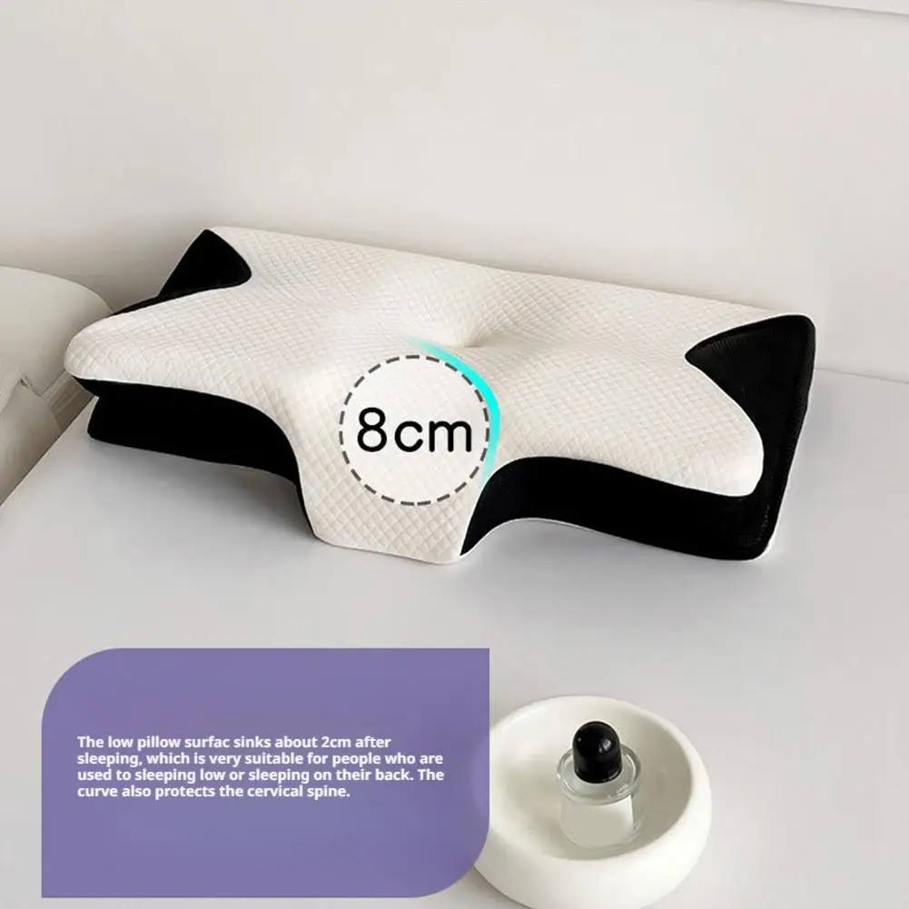 Almohada para dormir con cuello de nube 3D, almohada 2 en 1 para aliviar el cuello y los hombros, alivio de los ronquidos, almohadas de espuma viscoelástica para dormir de lado y espalda