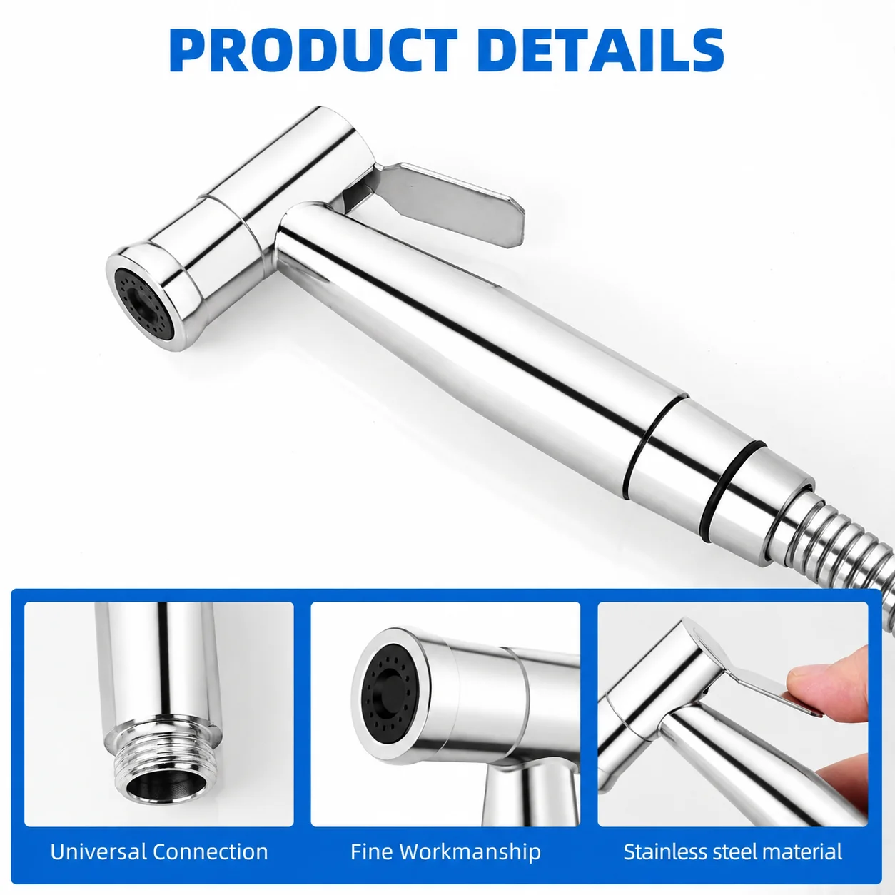 Portable Handheld Bidet Sprayer Nozzle for Feminine Hygiene Pressurized Toilet Cleaning Accessory Personal Hygiene Bathroom Esse