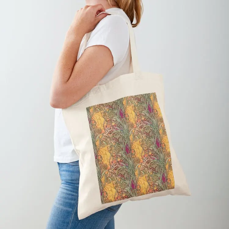 

Sunset Swirls Art Nouveau Floral Tote Bag bag luxury women Gift bags Canvas bag for women Beach