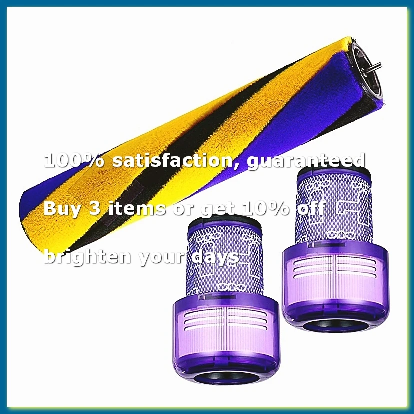 For V12 Detect Slim Roller Brushes, Vacuum Cleaner Roll Floor Nozzle Accessories with HEPA Filter