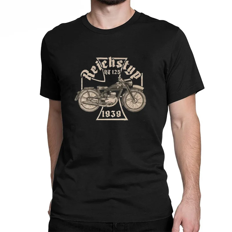 Camiseta Retro alemana de motocicleta Reichstyp RT 125 Cult Zschopau, camiseta 100% de algodón con cuello redondo, camis