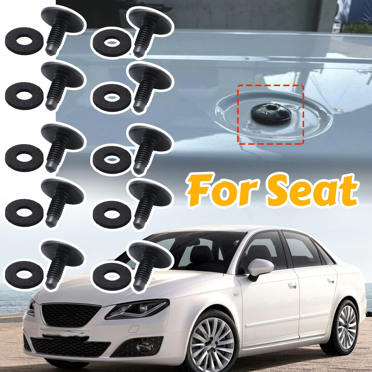 10set M6 Roof Rack Holes Panel Blanking Screws Hex Bolts Sealed for Seat Exeo 3R 2009-2014 Auto Fastener Accessories WHT006148